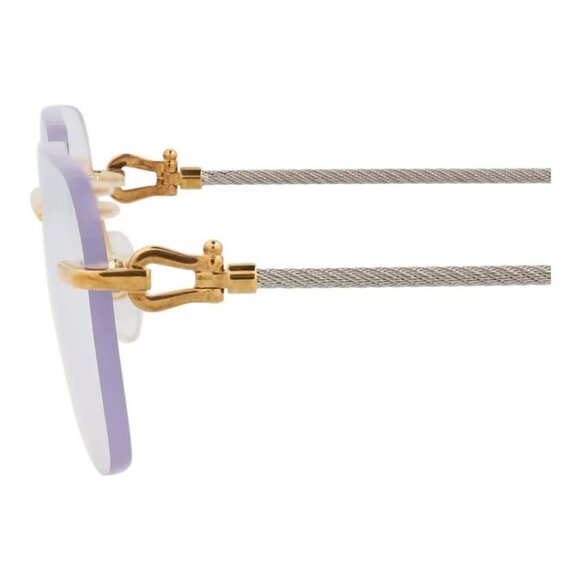 Fred Womens Square/Rectangle Gold Gold Transparent Fashion Designer Eyewear - Picture 4 of 4